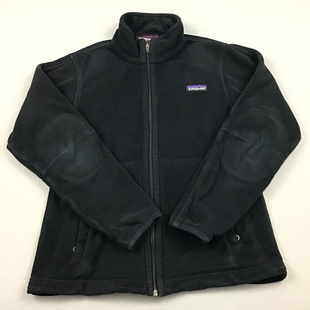 Patagonia Jacket Women Small Black Full Zip Synchilla Fleece Hiking Outdoor S *